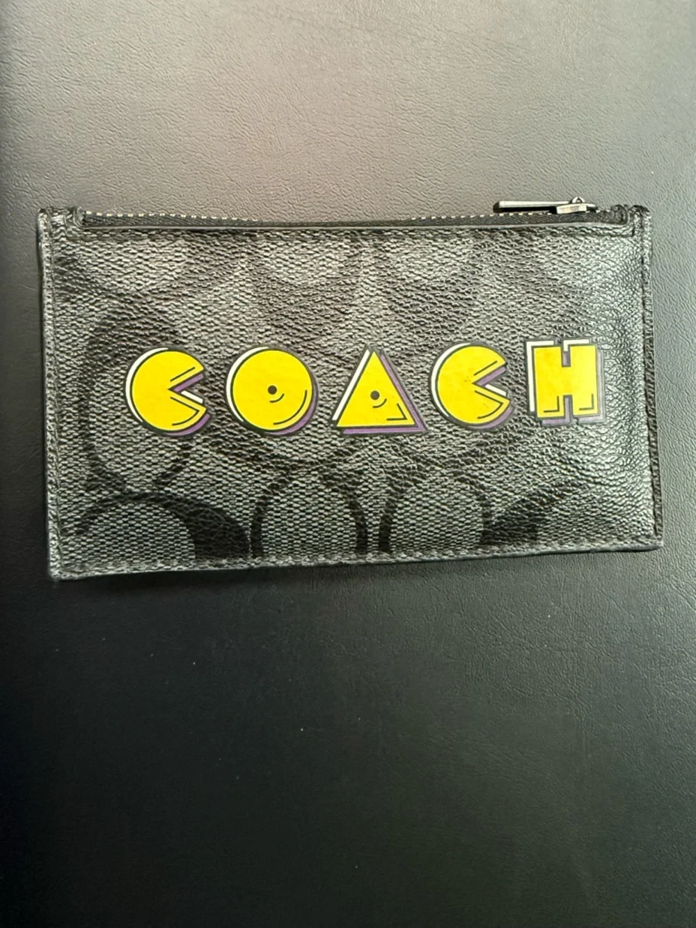 limited edition Coach x PAC-MAN zip card case wallet. - Picture 1 of 3